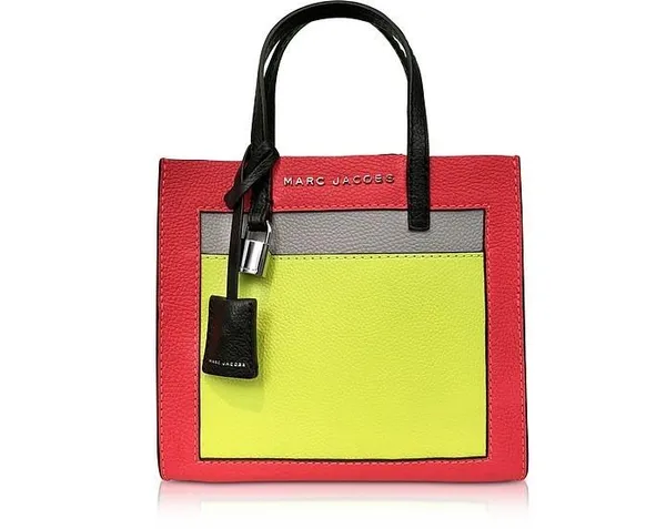 MARC JACOBS The Mini Grind Leather Crossbody Colorblock yellow rose pink Lock - Image 2