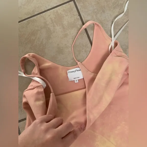 Privacy please blush pink tie dye mini dress size small revolve $88 spring boho - Image 3
