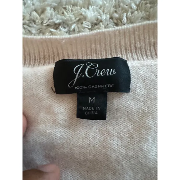 J.Crew Womens 100% Cashmere‎ Crewneck Sweater Light Pink Size M Long Sleeve Knit - Image 6