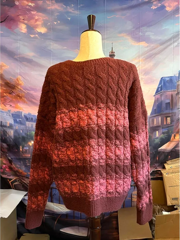 Open Edit Women's Cable Knit Sweater, Size 2X - Image 2