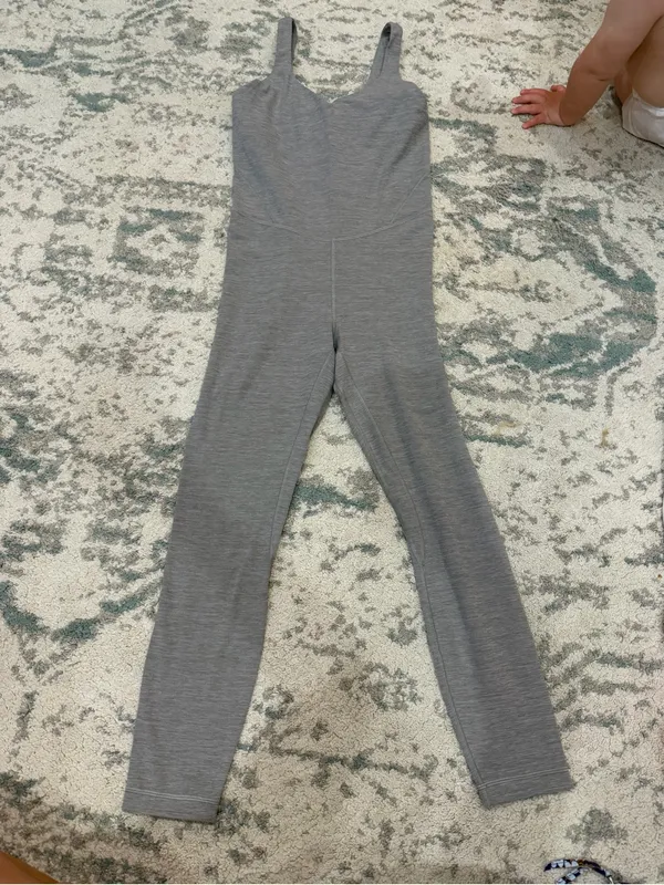 Lululemon Align Bodysuit 25” Heather Gray Built In Bra Size 6 - Image 10