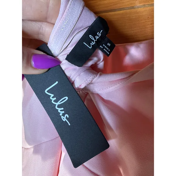 NWT Lulus Magical Magnetism Light Pink Off-the-Shoulder Maxi Dress Gala Size S - Image 7