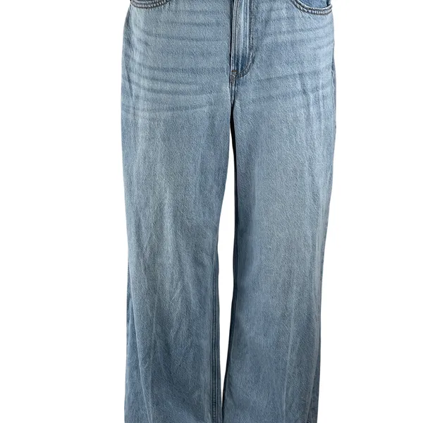 Abercrombie & Fitch Light Blue High Rise Palazzo Wide Leg Denim Jeans Pants 27 - Image 4