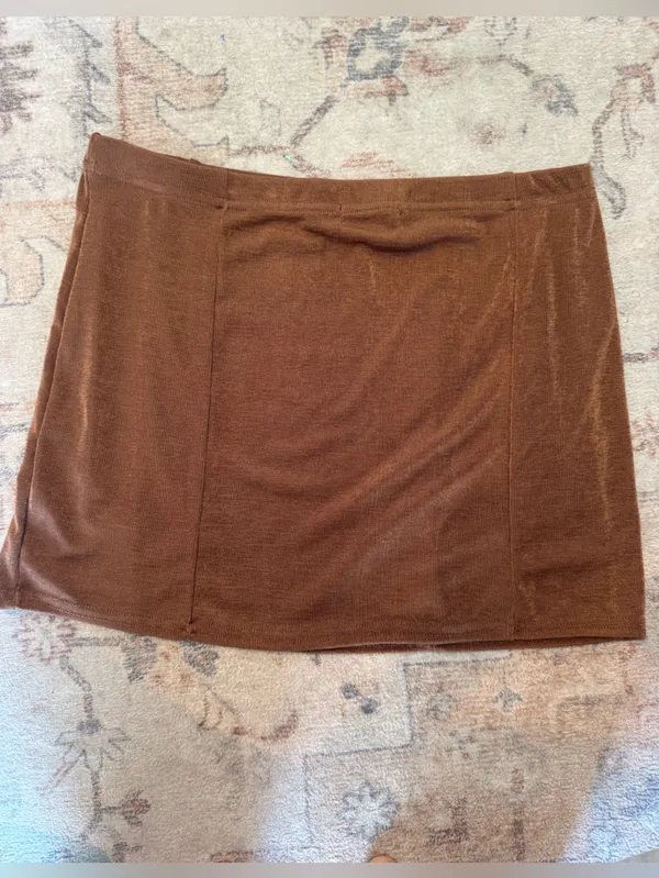 PrettyLittleThing Brown Mini Skirt - Image 4