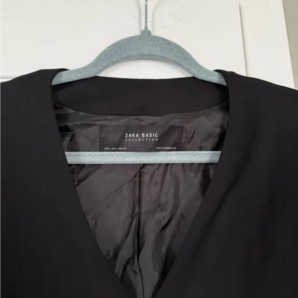 ZARA Black Zip Up Blazer Casual Jacket - Image 5