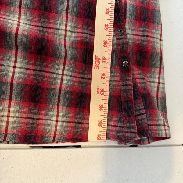 Kuhl Plaid Mini Dress Womens Med‎ Red Grunge Button Front Sleeveless schoolgir - Image 9