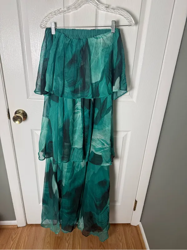 Petal & Pup Bloom Straplessy Maxi Dress in Green XS - Image 6