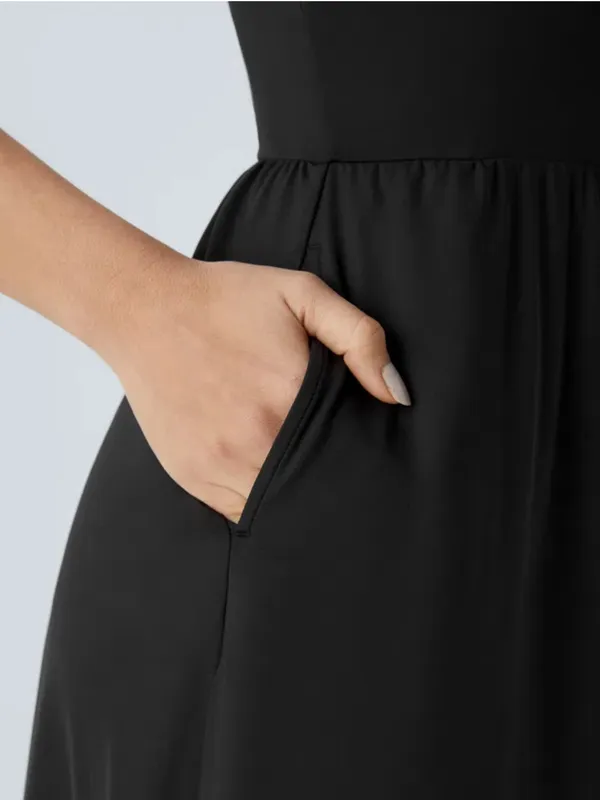 Halara Everyday Midi Chill Dress-La Land Black Medium - Image 5
