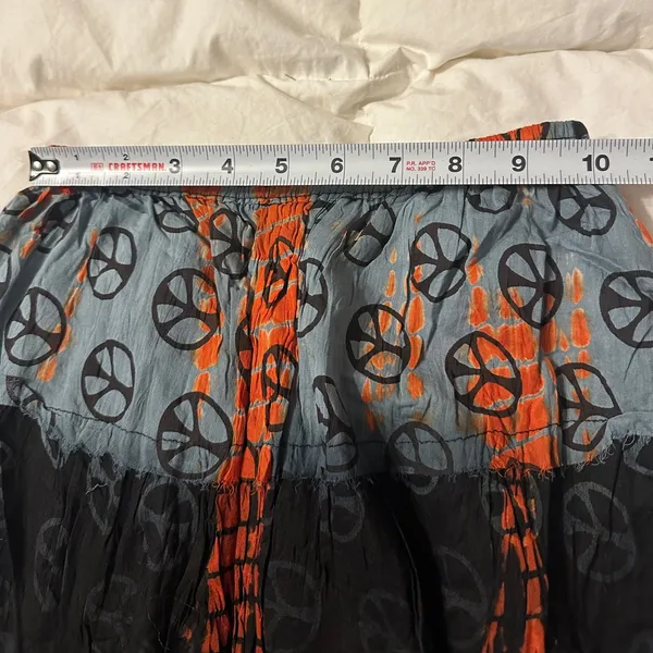 Raj Bohemian Black and Orange Peace Skirt - NWT - OS - Image 9