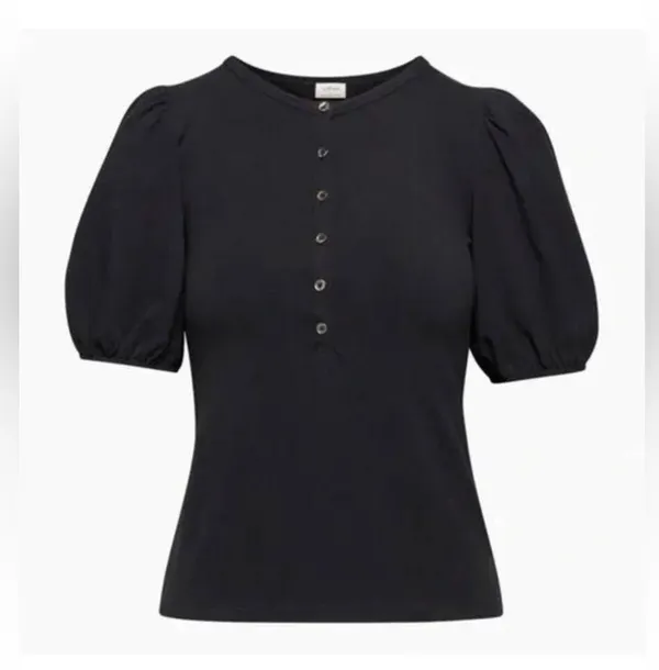 Aritzia Wilfred Billow Top Puff Shoulder Henley Blouse Size XS New with Tag - Image 2
