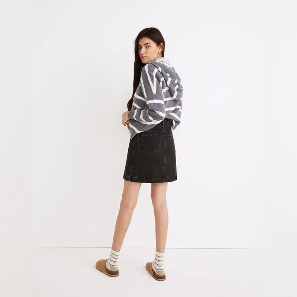 Madewell Denim High-Waist Button-Front Mini Skirt in Gilmore Wash Size 29‎ - Image 8