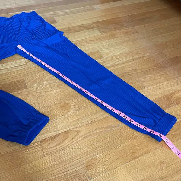 Modus Women’s XS Blue Ribbed 2 Piece Lounge Set Top Jogger Pants Cotton Blend - Image 8