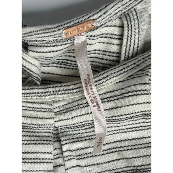 Free People Turn it Up Cream Striped High-low Tank Top SMALL‎ NWT Baggy Y2k - Image 4