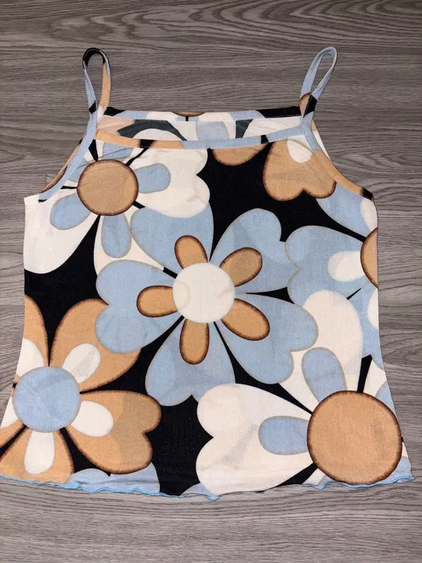 Vintage Floral Print Tank Top - Image 2