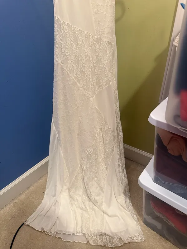 Ivory maxi dress with lace detailing White Size XS - Image 3