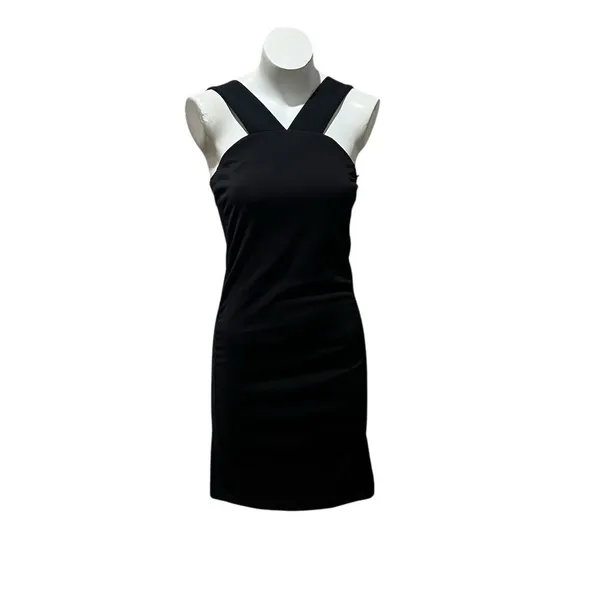 Zara Women's Black Bodycon Knee Length Dress Size M Sleeveless - Image 2