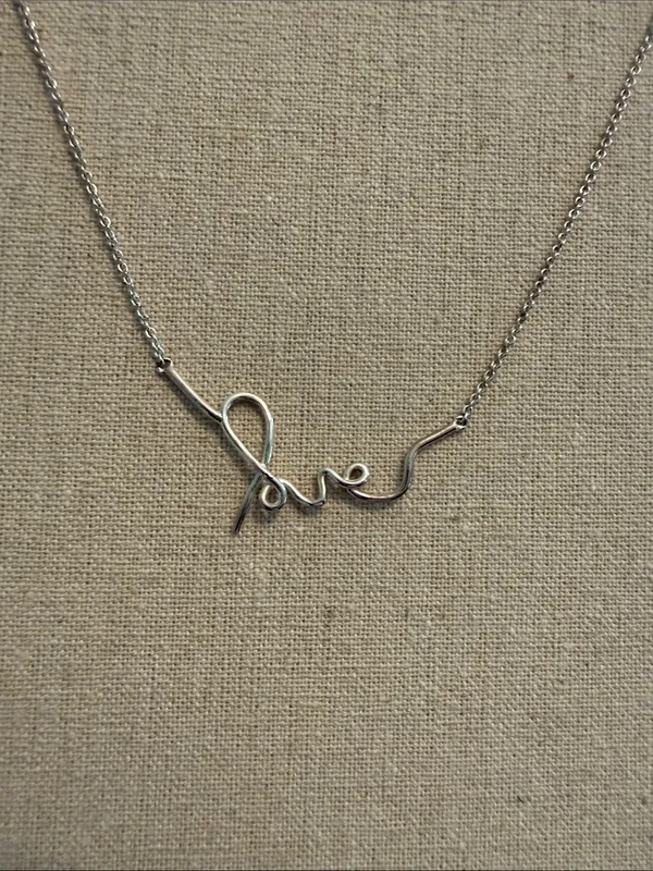 Stella & Dot Love Script Necklace - Silver - Image 2