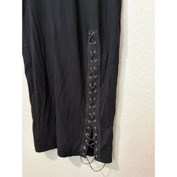 ASOS Maternity Black Bodycon Lace Up Slit Midi Dress Size US 4 NWT - Image 5