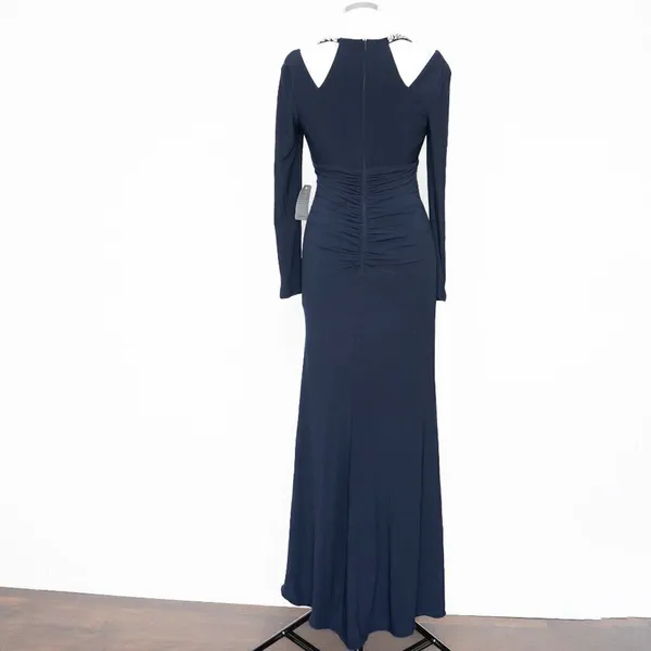 Xscape Crystal Trim Long‎ Sleeve Gown - Image 9