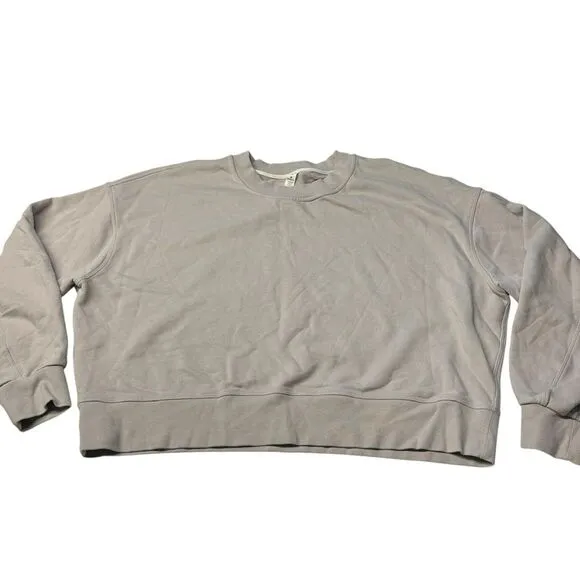 Lululemon Women’s 12 Crewneck Sweatshirt Natural Beige‎ Oversized Cotton Crop - Image 2