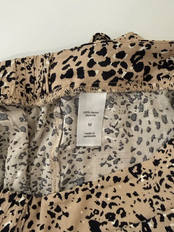 Maurices Animal Print High Rise Faux Wrap Midi Skirt Tan Black - Image 11