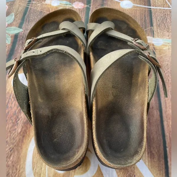 Birkenstock Olive Double Strap Sandals - Image 3