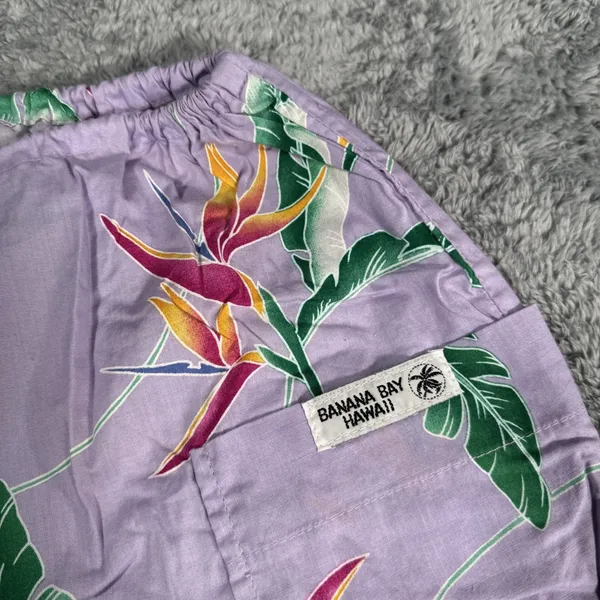 Banana Bay Trousers Pants Size Medium Palm Floral Pattern Resortwear Cropped USA - Image 3