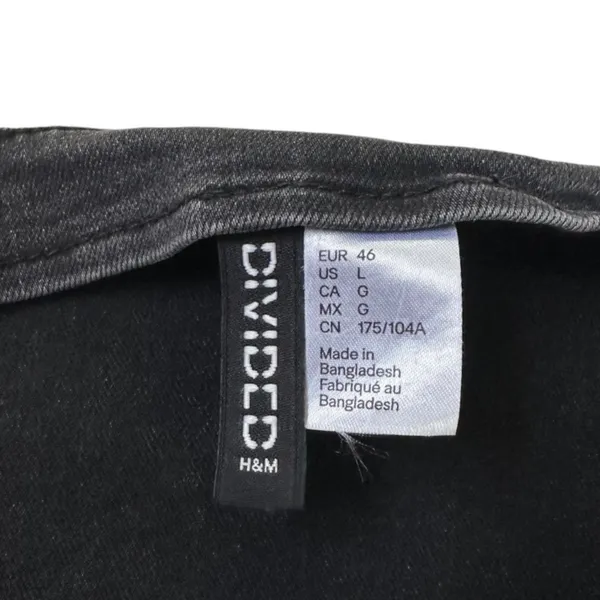 H&M Divided Womens Black Denim Bodycon Mini Dress Size Large Side Zip | 0083 - Image 5