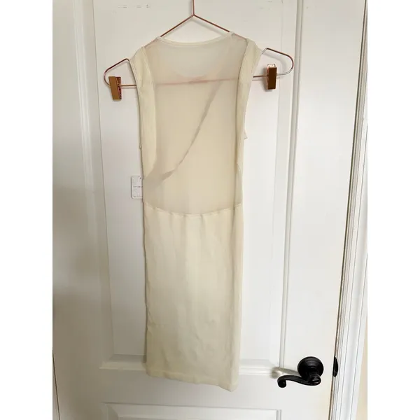 Intimately Free People Dress Womens XS/S Ivory Ribbed Mesh Bodycon Mini‎ FT1202 - Image 2