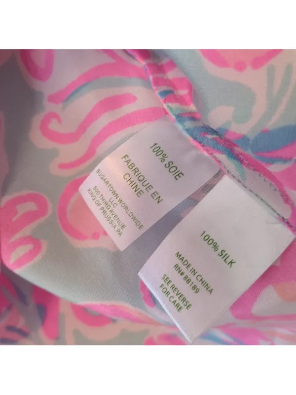 Lilly Pulitzer Elsa Too Much Bubbly 100% Silk Size Small - Image 15