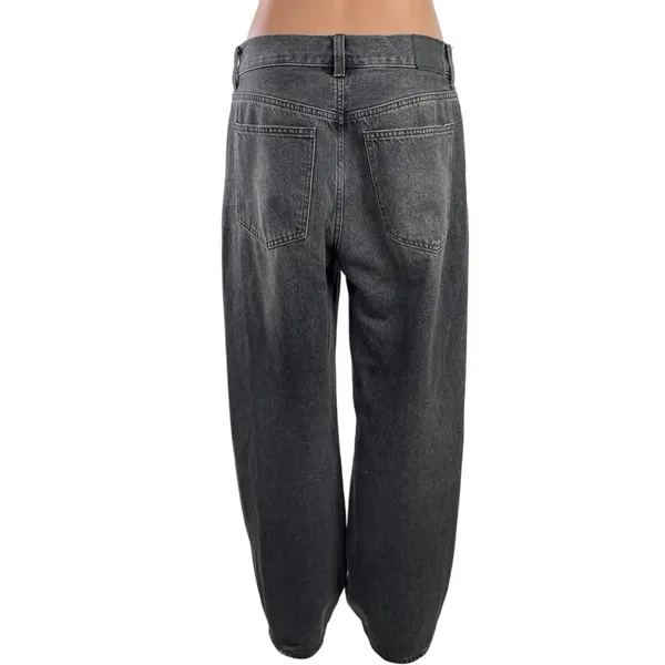 Madewell Women's Black High Waisted Palazzo Wide Leg Denim Jeans Pants Size 26 - Image 3