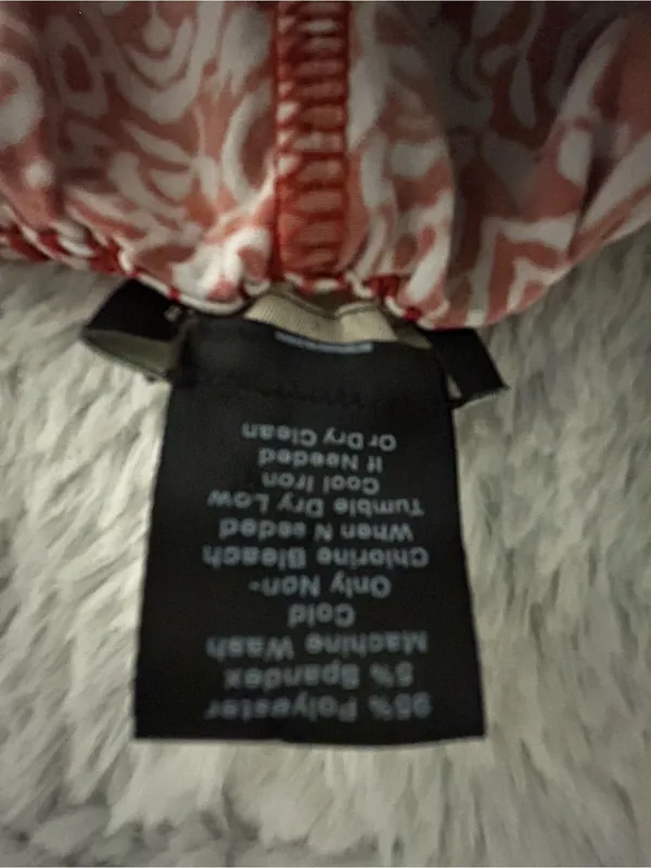 Sleeveless Printed Tie-Neck Blouse - Coral White - Image 6