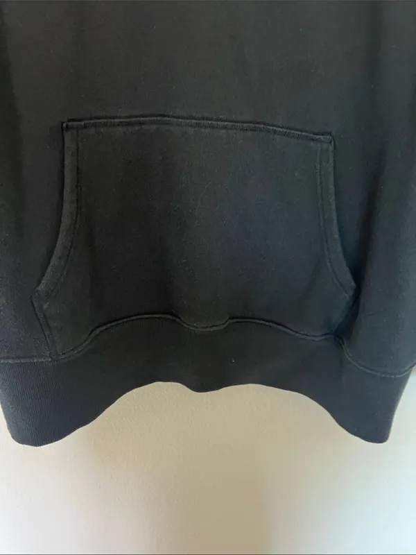 EUC Victoria's Secret Black Lace-Up Hooded Sweatshirt sz XL - Image 5