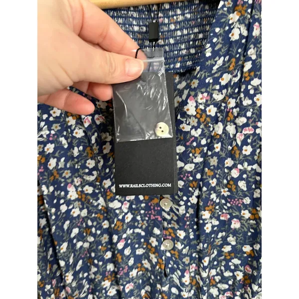 Rails‎ Zana Blue Ditsy Floral Long Sleeve Mini Dress Size M NWT Boho - Image 9