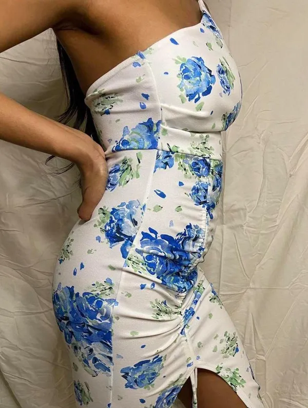 Pretty Little Thing one shoulder ruched floral dress- new with tag - Image 2