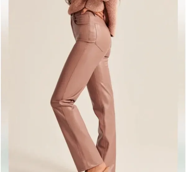 Vegan Leather 90's straight pant - Image 2