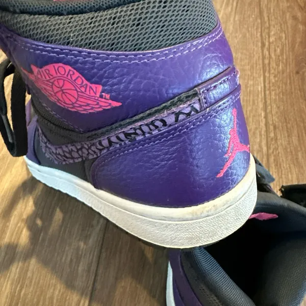 Nike Air Jordan 1 Mid Purple Black Elephant Swoosh Women’s 7.5 - Image 16