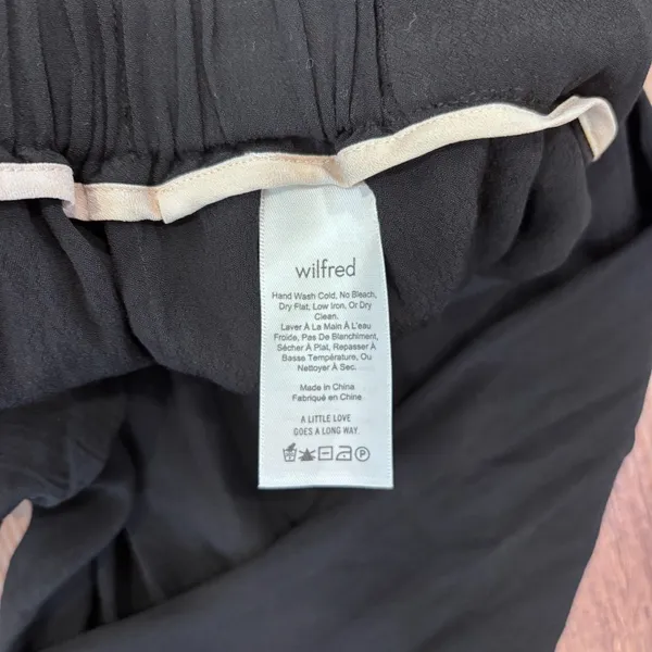 Aritzia Wilfred Sz Large The Faun Ankle Pant High-Waisted Wide-Leg Black Pants - Image 6