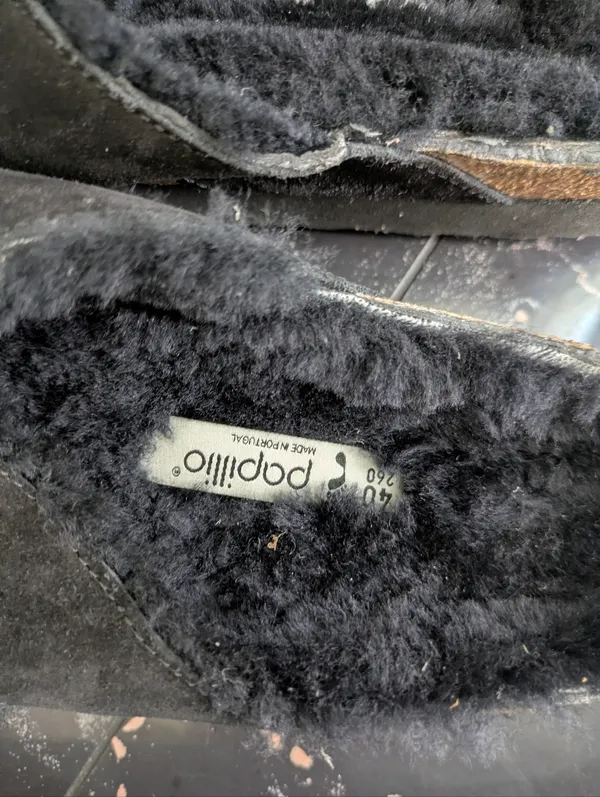 Papillio By Birkenstock Daytona Shearling Lined Suede Platform Slides Size 40 - Image 4