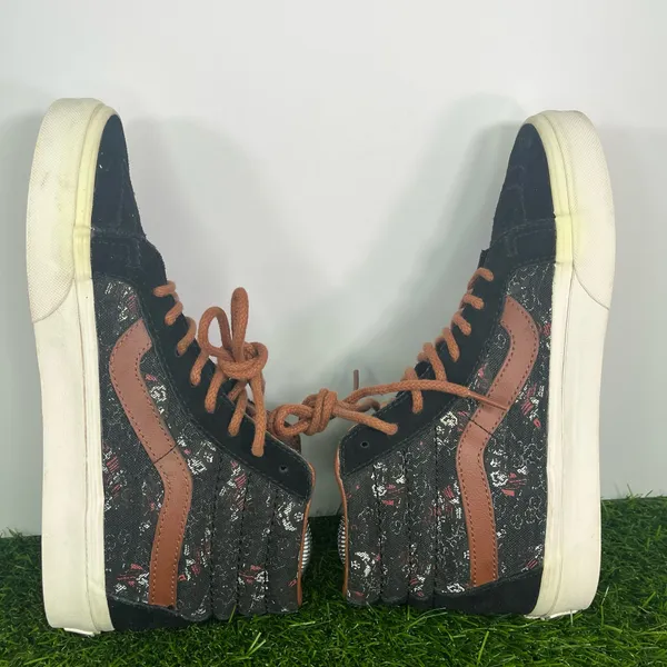 VANS Sk8-Hi Multi Print Black Brown Women Skateboarding Shoes size 8 - Image 5