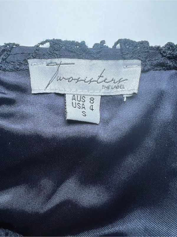 Twosisters The Label Rhia Lace navy Midi‎ Dress with Spaghetti Straps size 4 - Image 8