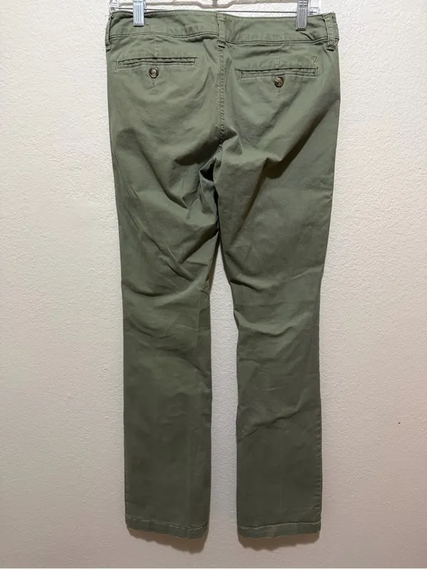 American Eagle Kick Boot Pants Size 4 XL Extra Long Olive Green Y2K - Image 2