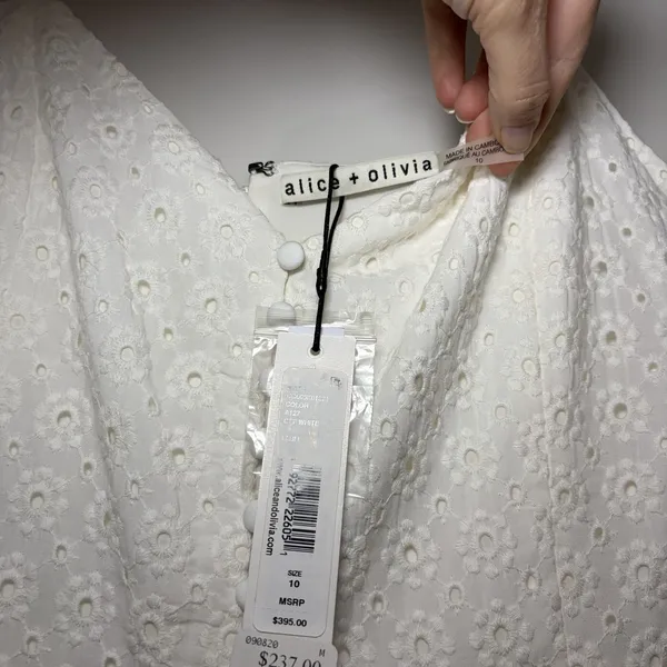Alice+Olivia SHANTELLA TIERED BUTTON MAXI DRESS in Off White 10 Rush Sorority - Image 10