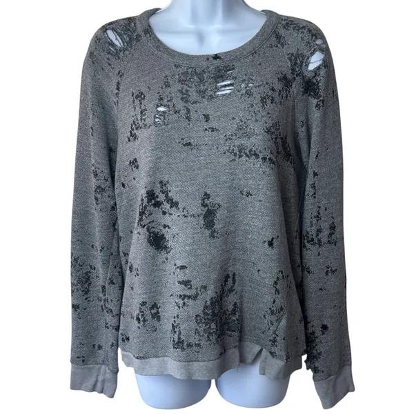 Stateside Grey Distressed Crewneck Grunge Gothic Fairygoth Punk‎ Rock XS - Image 2