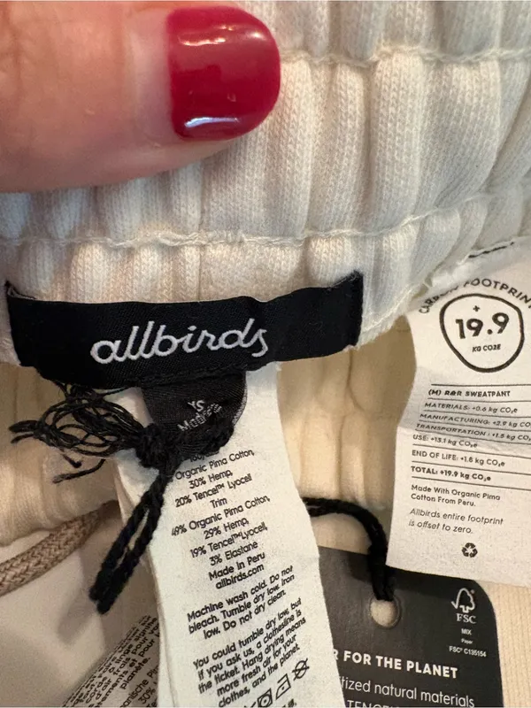 NWT Allbirds R & R sweatpants natural white size XS - Image 9