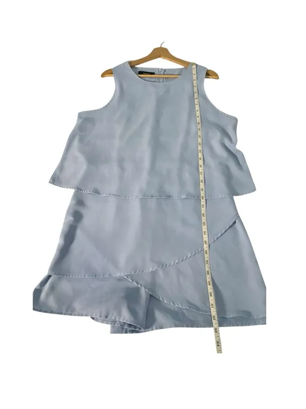 Dokotoo Womens XL Blue Layered Romper Sleeveless Flowy Resort Summer - Image 9