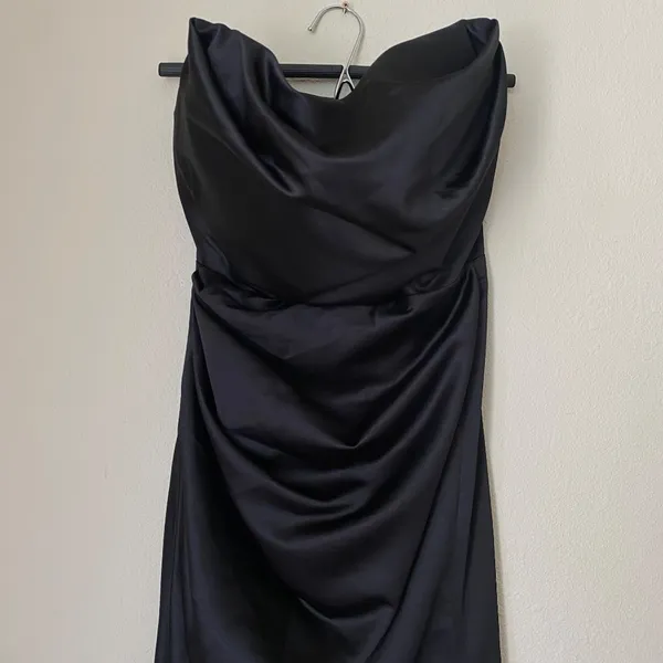 House‎ of CB L D-DD Adrienne black satin strapless corset maxi dress NWOT - Image 10