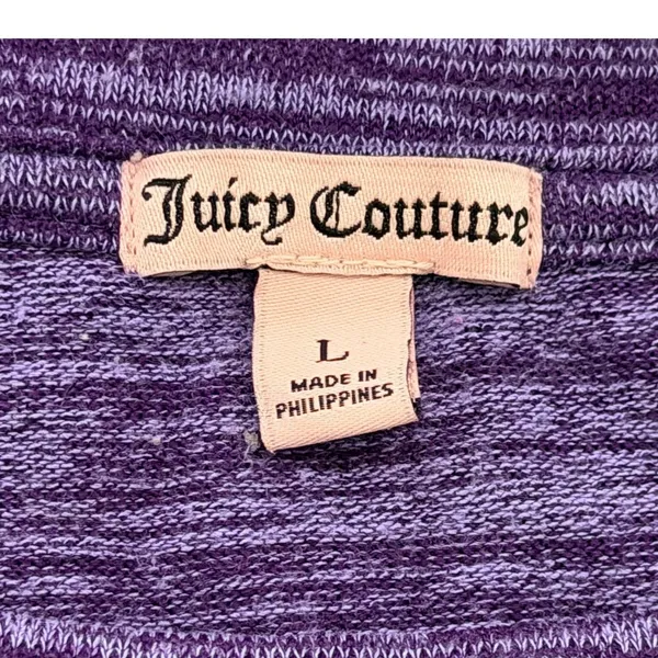 Juicy Couture Sweater Sz L Purple Dye Cutout‎ Lightweight Long Sleeve Top - Image 3