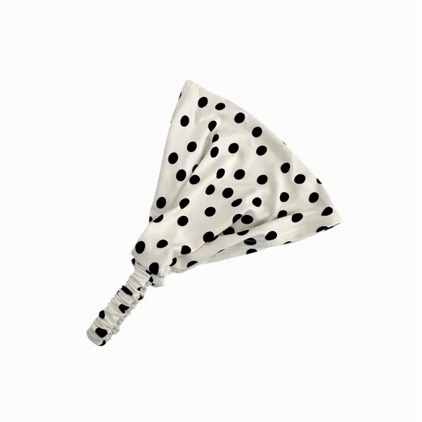 Cream and Black Polka Dots Wide Headband - Image 2