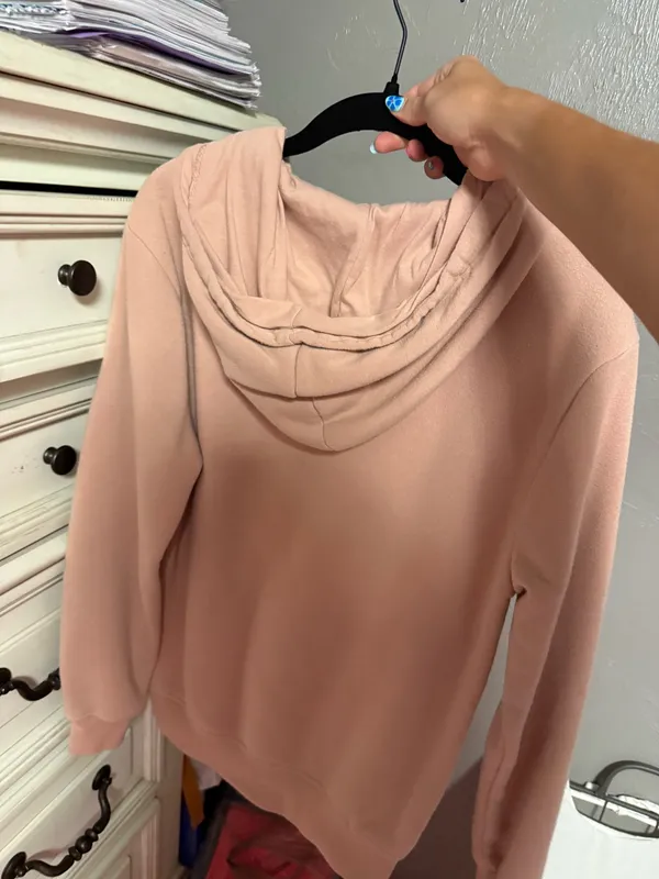 Light pink quarter zip with hood Size XS - Image 2